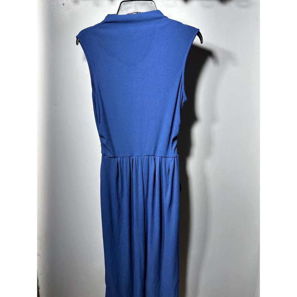 Pretty Garden Women's Jumpsuit Medium Blue Sleeveless Drawstring Pockets Comfy